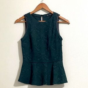 TRAFALUC by ZARA - Peplum Emerald Top - S